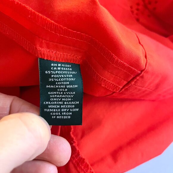 LAUREN Ralph Lauren Size 2 Kadijah Bell-Sleeve Shift Dress Laser Cut Red - Picture 7 of 7